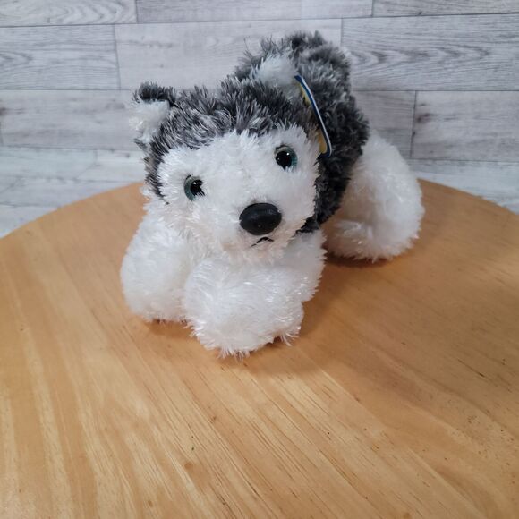 Aurora Other - Aurora Flopsies 9" Gray and White Husky Dog Plush Stuffed Animal Soft Cuddly Toy